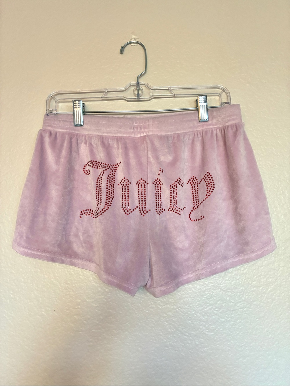Juicy Couture Purple Velour Sleep Shorts Women's Medium Rhinestone Y2K Logo